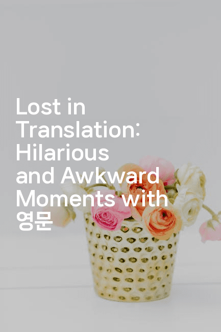 Lost in Translation: Hilarious and Awkward Moments with 영문2-언니니