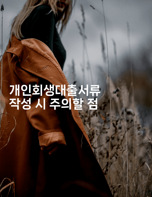 개인회생대출서류 작성 시 주의할 점-언니니