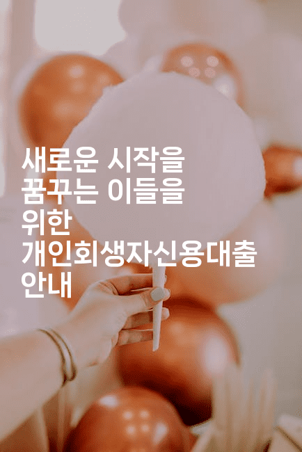 새로운 시작을 꿈꾸는 이들을 위한 개인회생자신용대출 안내-언니니