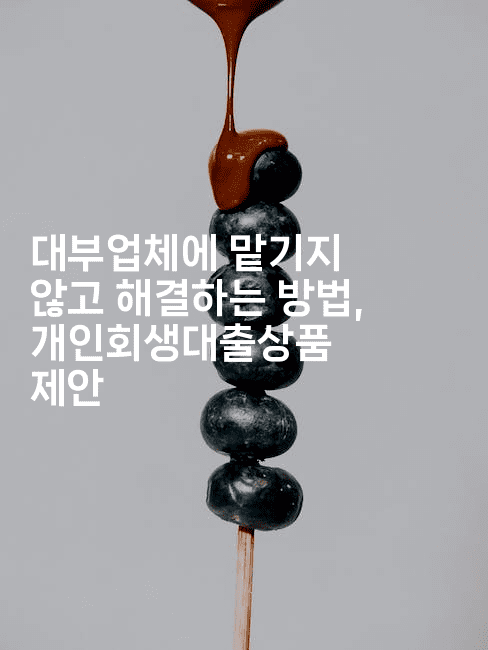 대부업체에 맡기지 않고 해결하는 방법, 개인회생대출상품 제안-언니니