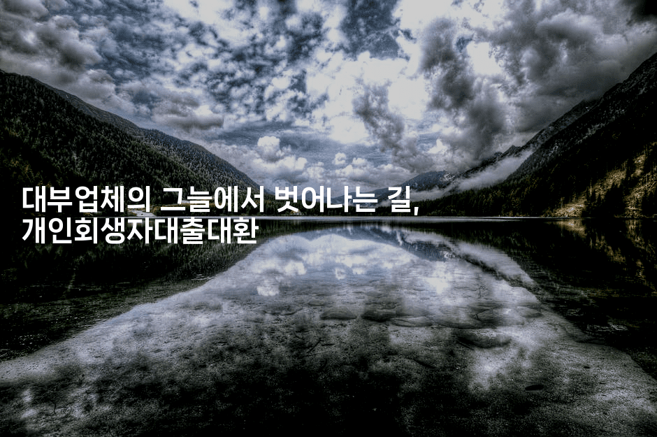 대부업체의 그늘에서 벗어나는 길, 개인회생자대출대환-언니니