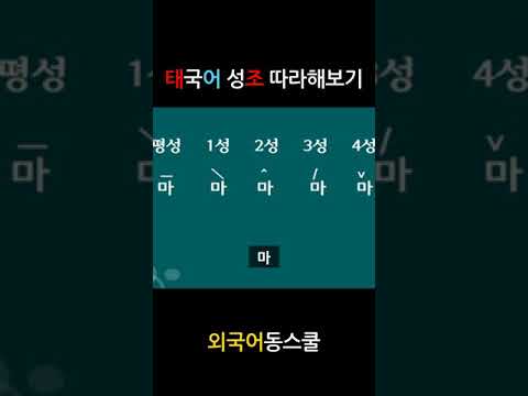 태국어 성조 빠르게 배우자
